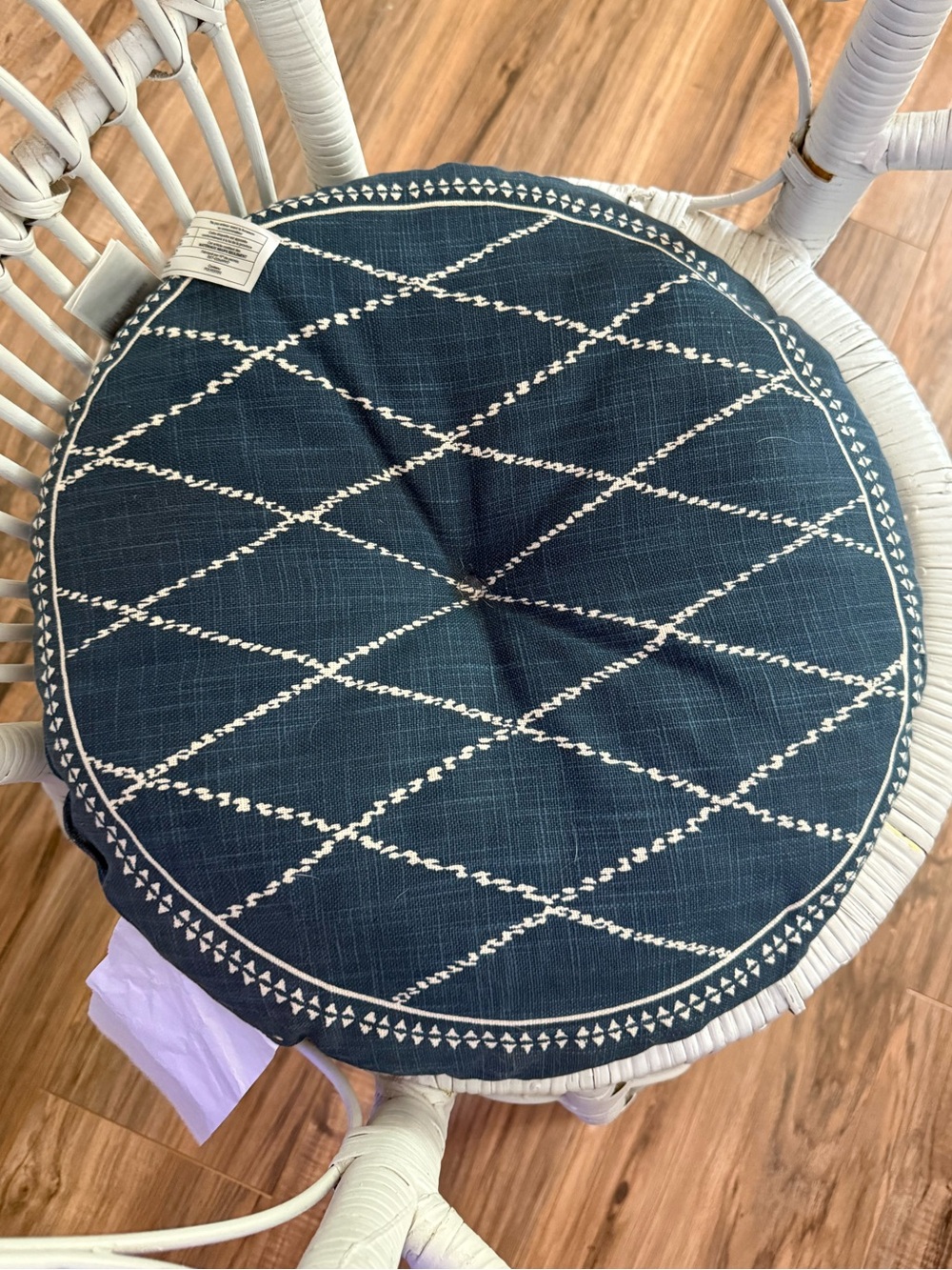 H&M Home Round Navy Patterned Cushion